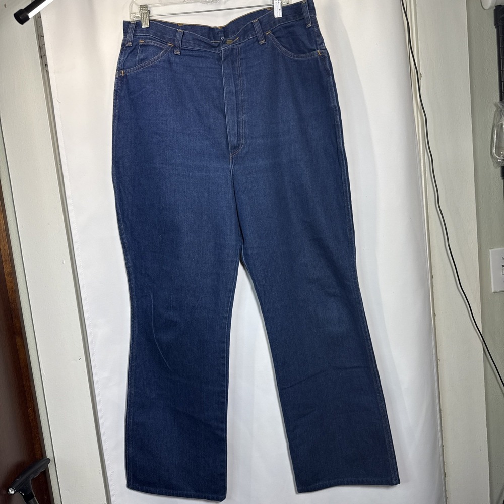 Vintage 70's Wrangler No Fault Denim Jeans 36X 29 70's-80's Made In USA Excel.